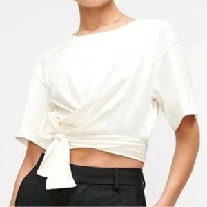 7 for All Mankind White Wrap Crop Top - new and never worn!